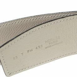 Hermes Bordeaux/Off White Epsom Leather Reversible Constance Belt 85cm For Women -Deals Hermes Store luxury women hermes used accessories p157020 0005
