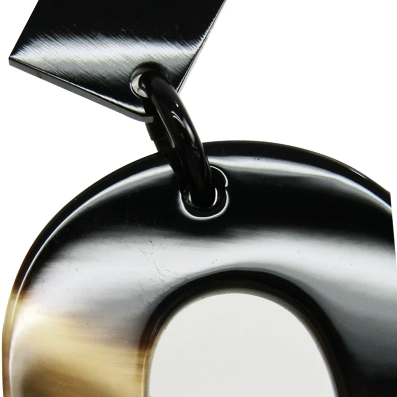 Hermes Isthme Two Tone Lacquer Buffalo Horn Drop Earrings For Women 5 Hermes Isthme Two Tone Lacquer Buffalo Horn Drop Earrings For Women - Image 3