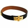 Hermes Black Leather Collier De Chien Medor Belt 65 For Women