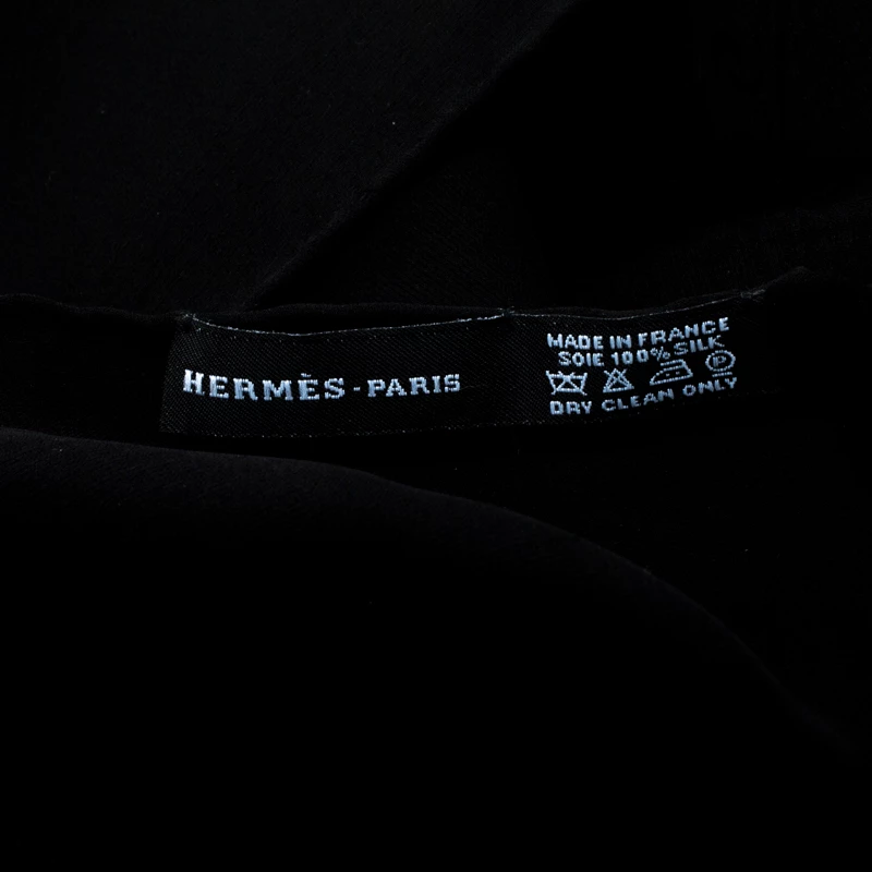 Hermes Black Hologram Motif Silk Chiffon Stole For Women 7 Hermes Black Hologram Motif Silk Chiffon Stole For Women - Image 5