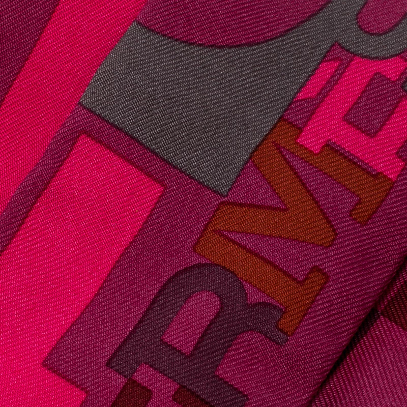 Hermes Capitals Purple Printed Silk Twilly For Women 5 Hermes Capitals Purple Printed Silk Twilly For Women - Image 3