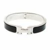 Hermes Clic Clac H Black Enamel Palladium Plated Bracelet PM For Women -Deals Hermes Store luxury women hermes used accessories p162632 006
