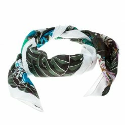 Hermes Flamingo Party White Printed Silk Square Scarf For Women