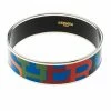 Hermes Capitales Multicolored Enamel Palladium Plated Wide Bracelet For Women -Deals Hermes Store luxury women hermes used accessories p166144 006