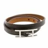 Hermes Hapi 3 Grey Leather Palladium Plated Wrap Bracelet S For Women -Deals Hermes Store luxury women hermes used accessories p168144 006