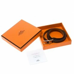 Hermes Hapi 3 Grey Leather Palladium Plated Wrap Bracelet S For Women -Deals Hermes Store luxury women hermes used accessories p168144 008