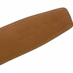 Hermes Brown Porosus Crocodile Gold Grooved Finished H Buckle Belt 85cm For Women -Deals Hermes Store luxury women hermes used accessories p169300 001