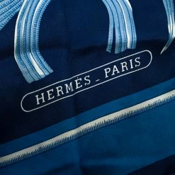 Hermes Vintage Blue Tigre Royal Printed Silk Square Scarf For Women -Deals Hermes Store luxury women hermes used accessories p169316 004