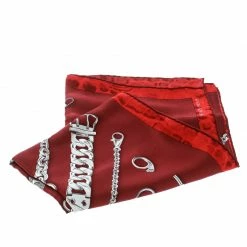 Hermes Maroon Chaines Et Gourmettes Printed Silk Square Scarf For Women 11 Hermes Maroon Chaines Et Gourmettes Printed Silk Square Scarf For Women -Deals Hermes Store luxury women hermes used accessories p169320 003