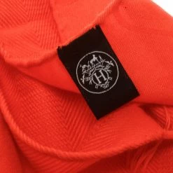 Hermes Bright Orange Silk And Cashmere Jacquard New Libris Stole For Women -Deals Hermes Store luxury women hermes used accessories p172422 003