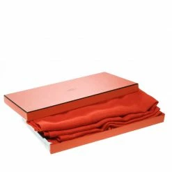 Hermes Bright Orange Silk And Cashmere Jacquard New Libris Stole For Women -Deals Hermes Store luxury women hermes used accessories p172422 006