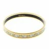 Hermes Balcons Du Guadalquivir Printed Enamel Gold Plated Bangle Bracelet For Women 2 Hermes Balcons Du Guadalquivir Printed Enamel Gold Plated Bangle Bracelet For Women -Deals Hermes Store luxury women hermes used accessories p174733 006