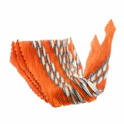 Hermes Orange Balles De Golf Printed Plisse Silk Diamond Scarf For Women -Deals Hermes Store luxury women hermes used accessories p175753 001