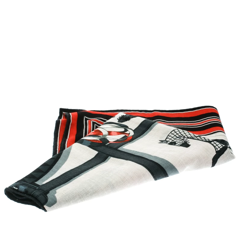 Hermes Multicolor Couvertures Et Tenues De Jour Printed Cashmere And Silk Scarf For Women 4 Hermes Multicolor Couvertures Et Tenues De Jour Printed Cashmere And Silk Scarf For Women - Image 2