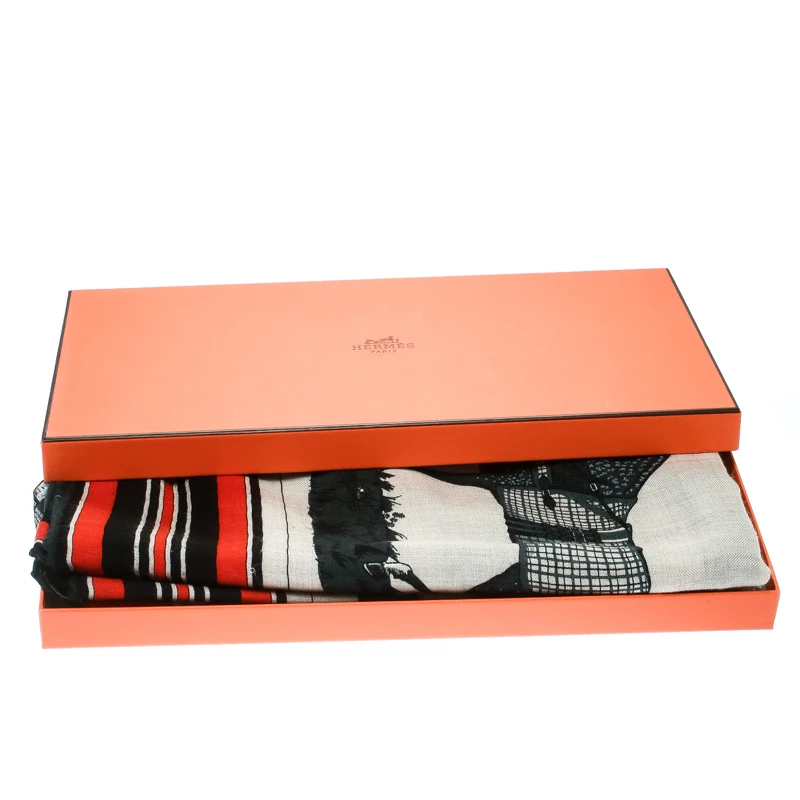 Hermes Multicolor Couvertures Et Tenues De Jour Printed Cashmere And Silk Scarf For Women 8 Hermes Multicolor Couvertures Et Tenues De Jour Printed Cashmere And Silk Scarf For Women - Image 6