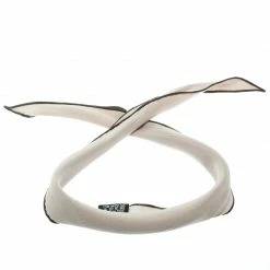 Hermes Beige Silk Contrast Edged Logo Print Mini Losange Scarf For Women -Deals Hermes Store luxury women hermes used accessories p177116 002