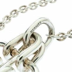 Hermes Rose De Mer Silver Long Station Necklace For Women -Deals Hermes Store luxury women hermes used accessories p177272 003