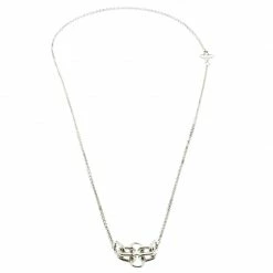 Hermes Rose De Mer Silver Long Station Necklace For Women -Deals Hermes Store luxury women hermes used accessories p177272 006
