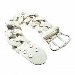 Hermes Boucle Sellier Silver Chain Link Bracelet TGM For Women -Deals Hermes Store luxury women hermes used accessories p177281 001