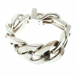 Hermes Boucle Sellier Silver Chain Link Bracelet TGM For Women -Deals Hermes Store luxury women hermes used accessories p177281 003
