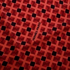 Hermes Orange Diamond Printed Silk Losange Scarf For Women -Deals Hermes Store luxury women hermes used accessories p177303 004