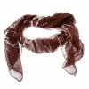 Hermes Brown And White Floral Print Silk Chiffon Square Scarf For Women