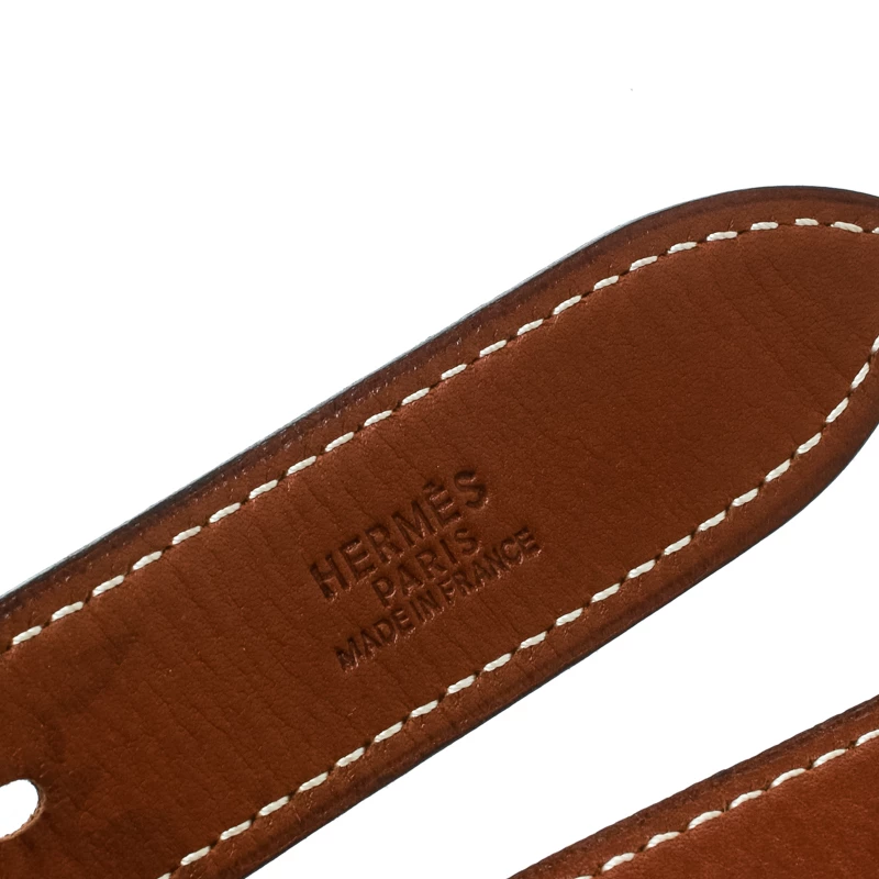 Hermes Two Tone Brown Leather Double Etriviere Belt 75 CM For Women 7 Hermes Two Tone Brown Leather Double Etriviere Belt 75 CM For Women - Image 5