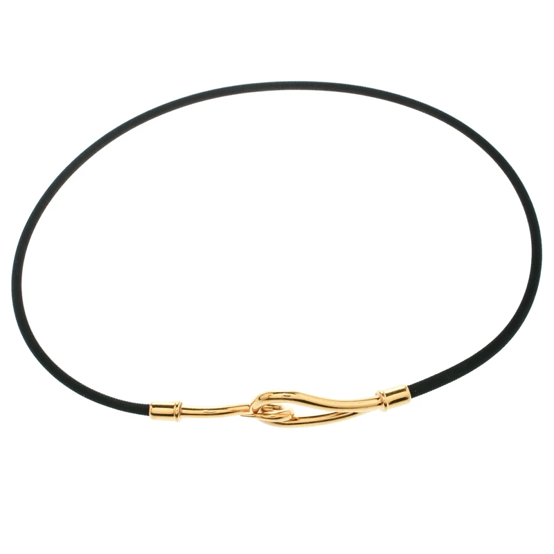 Hermes Jumbo Hook Black Cord Double Wrap Bracelet For Women 5 Hermes Jumbo Hook Black Cord Double Wrap Bracelet For Women - Image 3