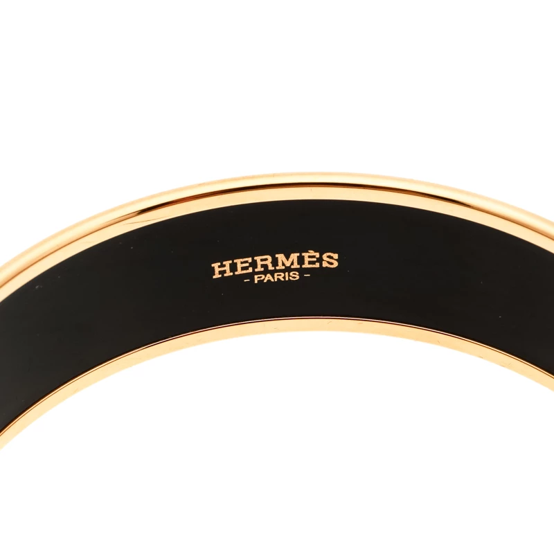 Hermes Perspective Cavaliere Multicolor Enamel Gold Plated Wide Bangle Bracelet For Women 8 Hermes Perspective Cavaliere Multicolor Enamel Gold Plated Wide Bangle Bracelet For Women - Image 6
