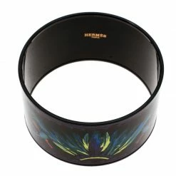 Hermes Multicolor Feather Printed Enamel Extra Wide Bangle Bracelet For Women 13 Hermes Multicolor Feather Printed Enamel Extra Wide Bangle Bracelet For Women -Deals Hermes Store luxury women hermes used accessories p180174 006