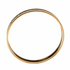 Hermes Multicolor Printed Enamel Gold Plated Narrow Bangle Bracelet For Women -Deals Hermes Store luxury women hermes used accessories p180294 003