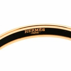 Hermes Multicolor Printed Enamel Gold Plated Narrow Bangle Bracelet For Women -Deals Hermes Store luxury women hermes used accessories p180294 004