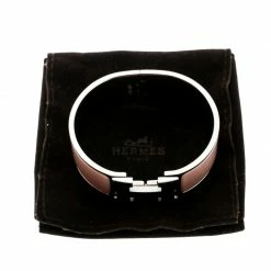 Hermes Clic Clac H Blush Pink Enamel Palladium Plated Wide Bracelet PM For Women 15 Hermes Clic Clac H Blush Pink Enamel Palladium Plated Wide Bracelet PM For Women -Deals Hermes Store luxury women hermes used accessories p180545 007