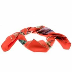 Hermes Multicolor Voyage En Etoffes Printed Silk Square Scarf For Women