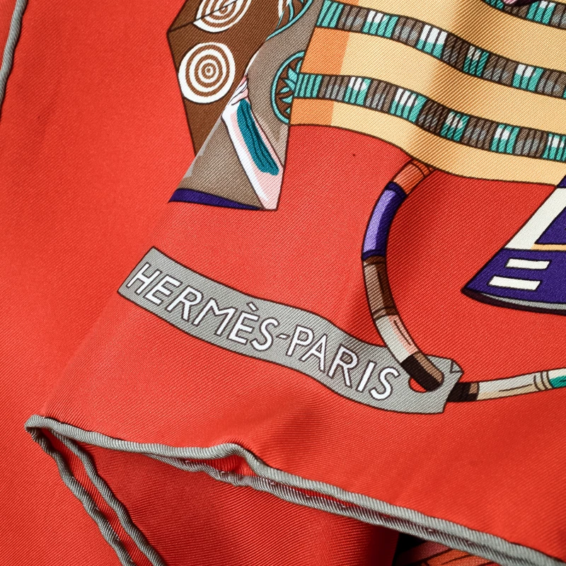 Hermes Multicolor Voyage En Etoffes Printed Silk Square Scarf For Women 7 Hermes Multicolor Voyage En Etoffes Printed Silk Square Scarf For Women - Image 5