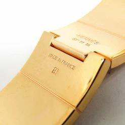 Hermes Charniere Printed Enamel Gold Plated Wide Uni Bracelet For Women -Deals Hermes Store luxury women hermes used accessories p181010 008