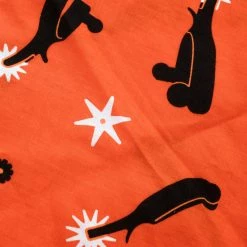 Hermes Orange Spurs Printed Cotton Square Scarf For Women -Deals Hermes Store luxury women hermes used accessories p181818 004