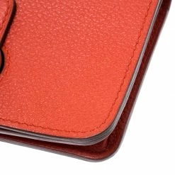 Hermes Vermillon Togo Leather Palladium Hardware Dogon Card Holder For Women -Deals Hermes Store luxury women hermes used accessories p182945 003