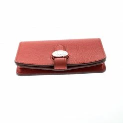 Hermes Vermillon Togo Leather Palladium Hardware Dogon Card Holder For Women -Deals Hermes Store luxury women hermes used accessories p182945 005