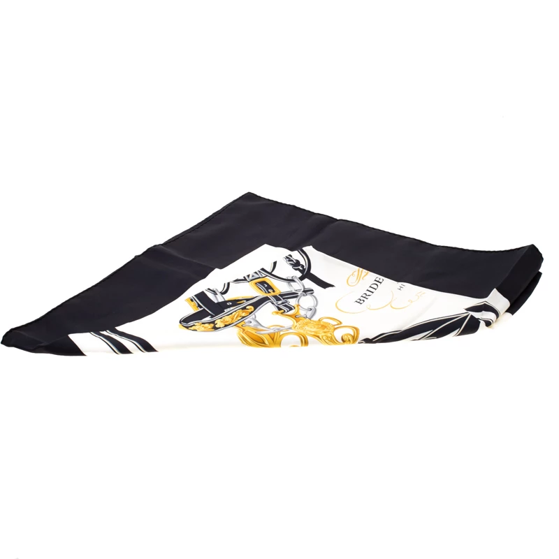 Hermes Navy Blue And White Brides De Gala Printed Silk Square Scarf For Women 6 Hermes Navy Blue And White Brides De Gala Printed Silk Square Scarf For Women - Image 4