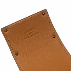 Hermes Kelly Dog Extreme Blue Leather Gold Plated Wide Bracelet S For Women -Deals Hermes Store luxury women hermes used accessories p186316 002