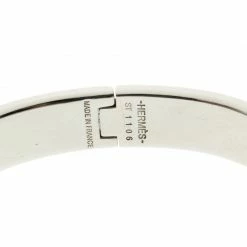 Hermes Clic Clac H Blue Indigo Enamel Palladium Plated Narrow Bracelet PM For Women -Deals Hermes Store luxury women hermes used accessories p186329 002