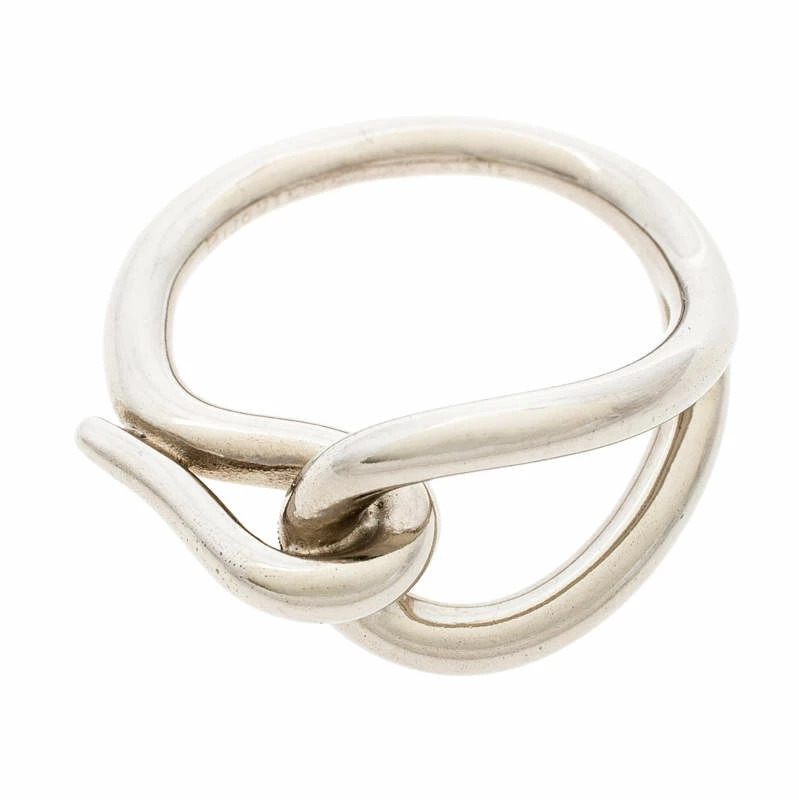 Hermes Palladium Plated Jumbo Hook Scarf Ring For Women 6 Hermes Palladium Plated Jumbo Hook Scarf Ring For Women - Image 4