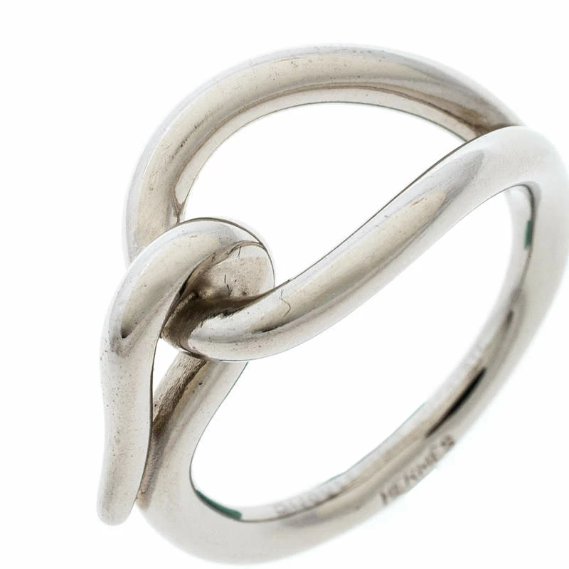 Hermes Palladium Plated Jumbo Hook Scarf Ring For Women 5 Hermes Palladium Plated Jumbo Hook Scarf Ring For Women - Image 3