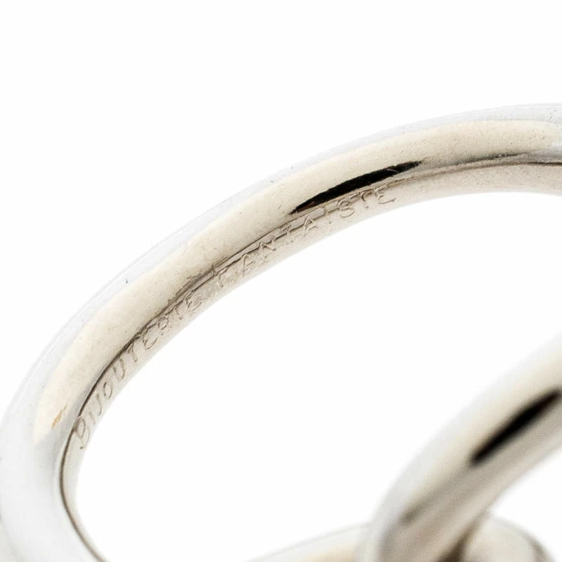 Hermes Palladium Plated Jumbo Hook Scarf Ring For Women 8 Hermes Palladium Plated Jumbo Hook Scarf Ring For Women - Image 6