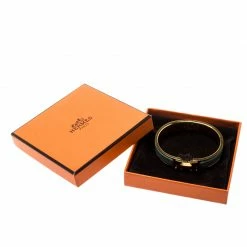 Hermes Clic H Aqua Blue Enamel Gold Plated Bracelet PM For Women -Deals Hermes Store luxury women hermes used accessories p197106 007