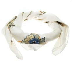 Hermes Cream Jungle Love Print Cashmere And Silk Square Shawl For Women