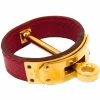 Hermes Kelly Red Leather Gold Plated Scarf Ring For Women -Deals Hermes Store luxury women hermes used accessories p198162 001