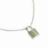 Hermes Cadenas Kelly Lock Sterling Silver Pendant Necklace For Women -Deals Hermes Store luxury women hermes used accessories p198176 009