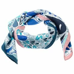 Hermes Blue Millefleurs Du Mexique Printed Silk Square Scarf For Women